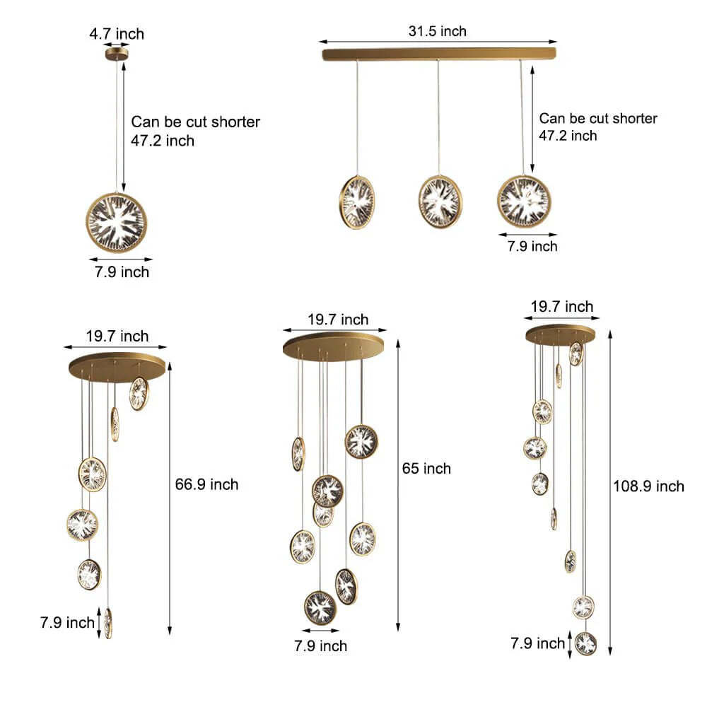 Gold Crystal Staircase Chandelier-Fullstarlighting
