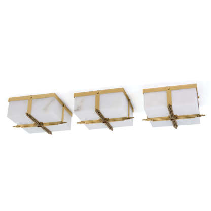 Gotham Alabaster Flush Mount-Fullstarlighting