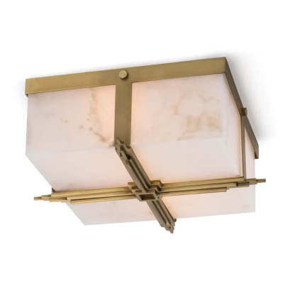 Gotham Alabaster Flush Mount-Fullstarlighting