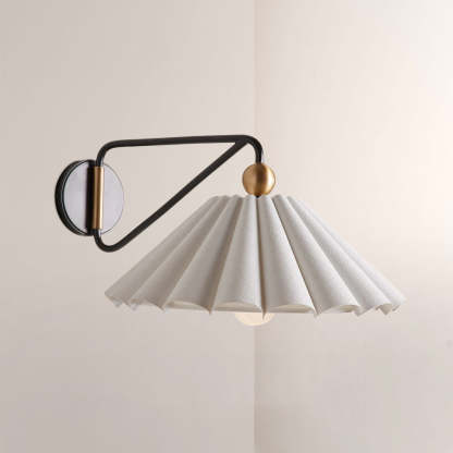 Hayes Pleated Linen Wall Sconce-Fullstarlighting