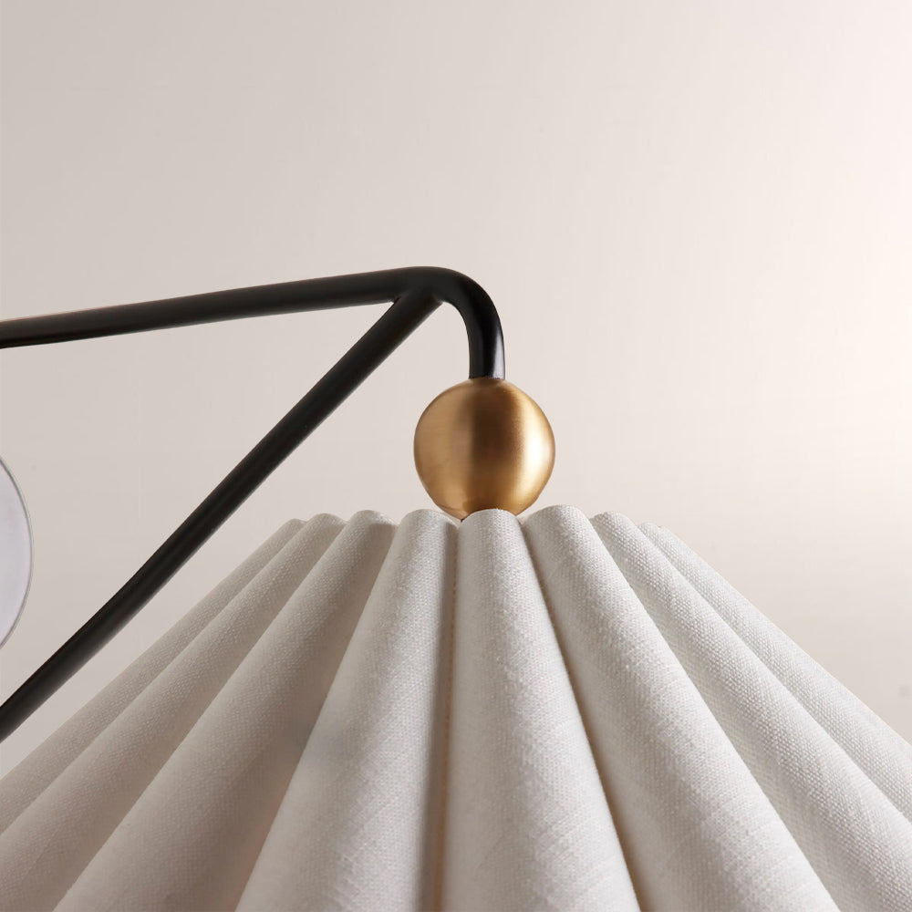 Hayes Pleated Linen Wall Sconce-Fullstarlighting