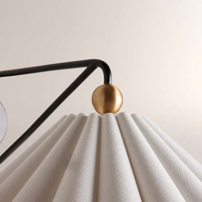Hayes Pleated Linen Wall Sconce-Fullstarlighting