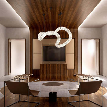 Infinity Symmetrical Alabaster Chandelier-Fullstarlighting