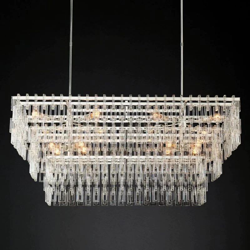 Iralier 3-Tier Rectangle Chandelier 60"-Fullstarlighting