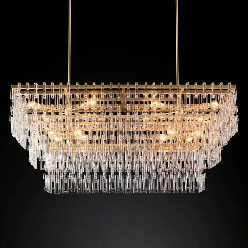 Iralier 3-Tier Rectangle Chandelier 60"-Fullstarlighting