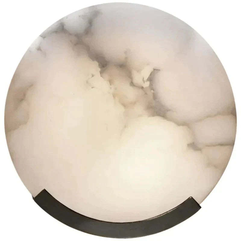 Iris Alabaster Round Plate Sconce,Modern Wall Lamp-Fullstarlighting
