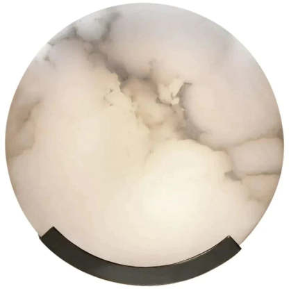 Iris Alabaster Round Plate Sconce,Modern Wall Lamp-Fullstarlighting