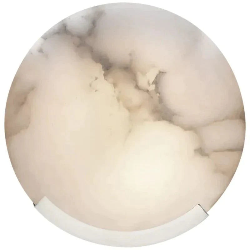Iris Alabaster Round Plate Sconce,Modern Wall Lamp-Fullstarlighting