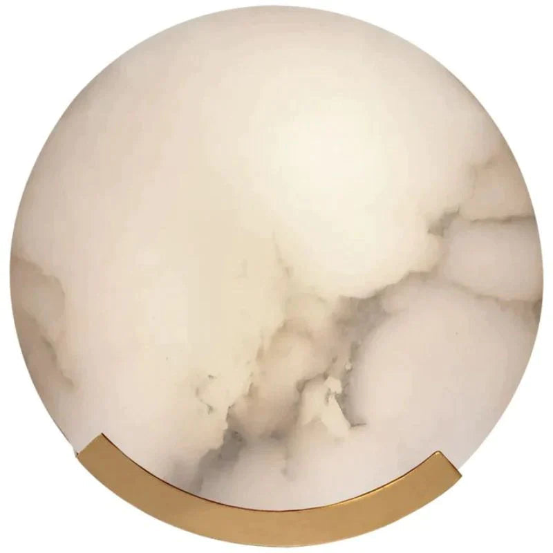 Iris Alabaster Round Plate Sconce,Modern Wall Lamp-Fullstarlighting
