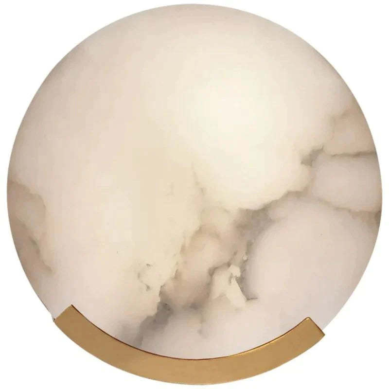 Iris Alabaster Round Plate Sconce,Modern Wall Lamp-Fullstarlighting