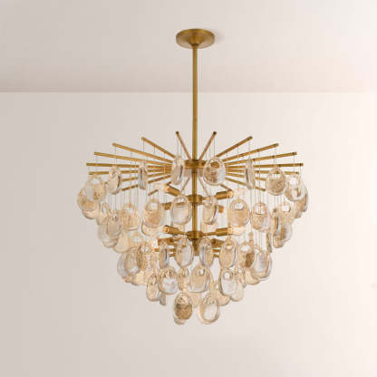 Jacksia Glass Round Chandelier 32"-Fullstarlighting