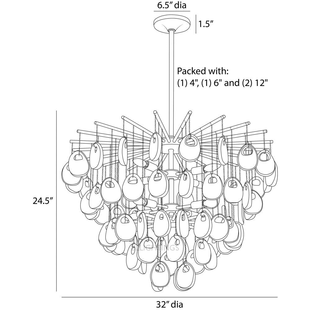Jacksia Glass Round Chandelier 32"-Fullstarlighting