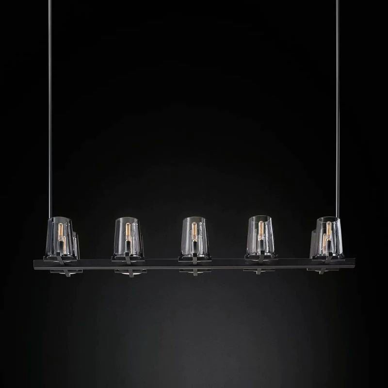 Karous Glass Linear Chandelier 49"-Fullstarlighting