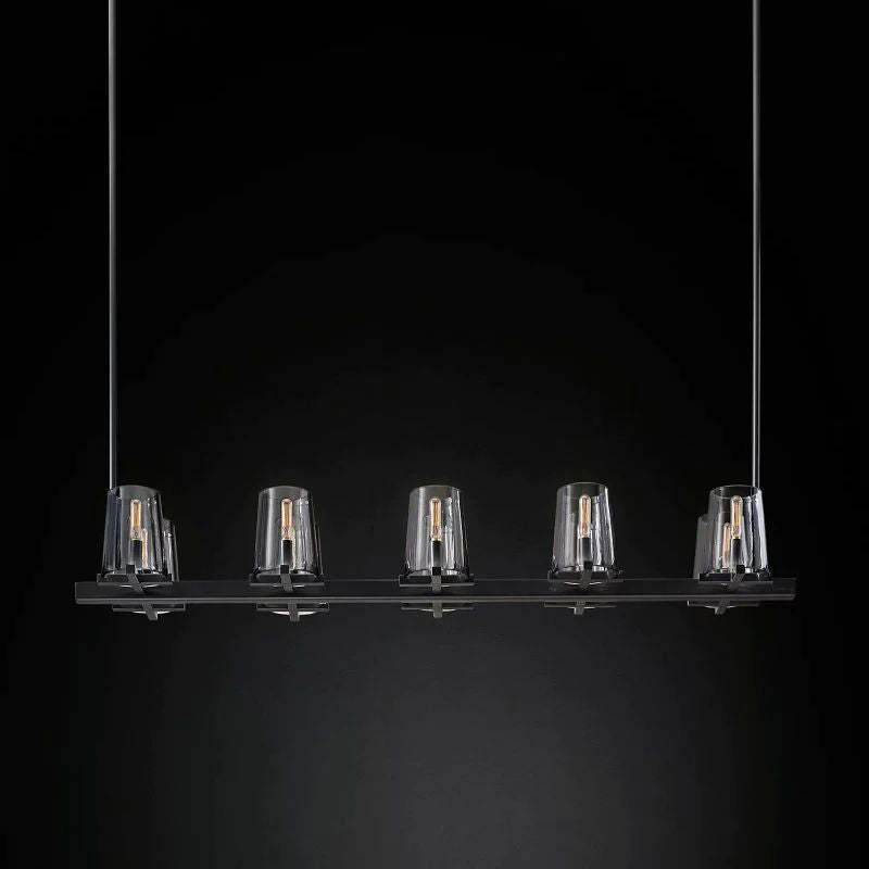 Karous Glass Linear Chandelier 49"-Fullstarlighting