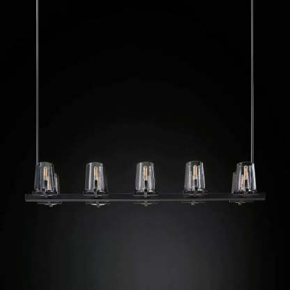 Karous Glass Linear Chandelier 49"-Fullstarlighting