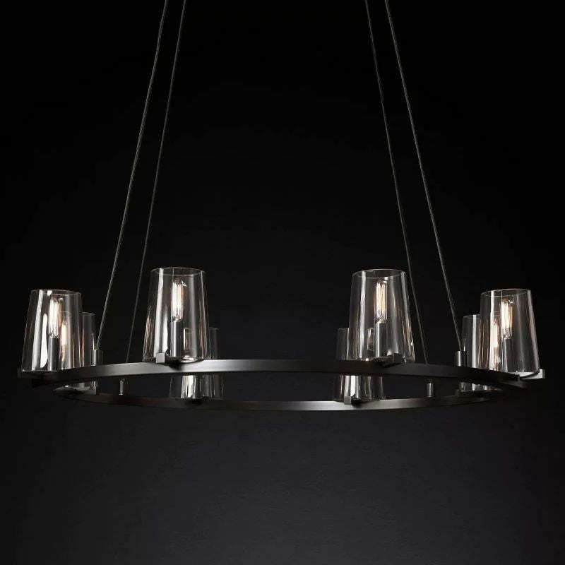 Karous Glass Round Chandelier 36"-Fullstarlighting