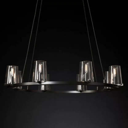 Karous Glass Round Chandelier 36"-Fullstarlighting