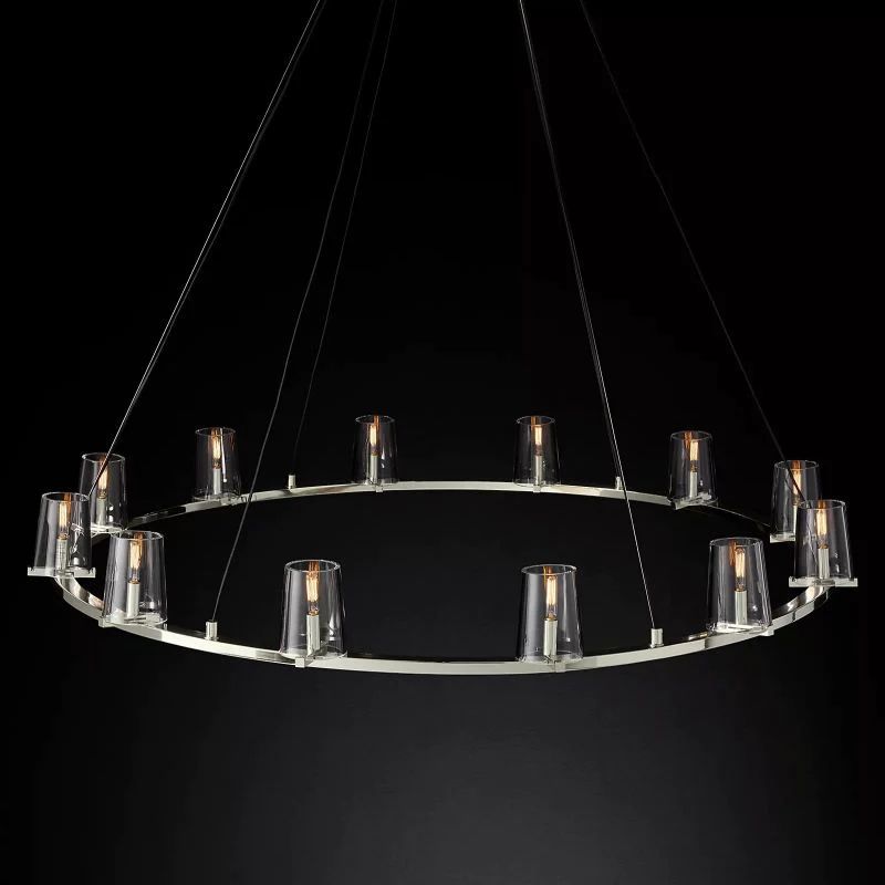Karous Glass Round Chandelier 60"-Fullstarlighting