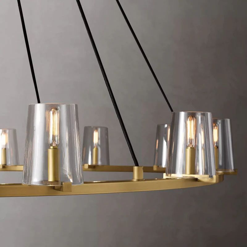 Karous Glass Round Chandelier 60"-Fullstarlighting