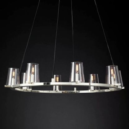 Karous Glass Round Chandelier 36"-Fullstarlighting