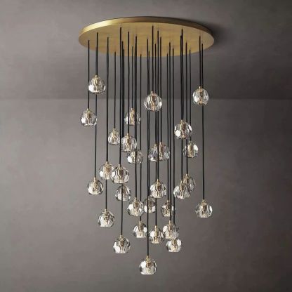 Kelly Glass Round Cluster Chandelier 40''-Fullstarlighting
