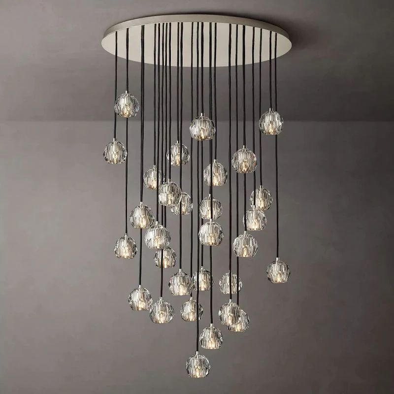 Kelly Glass Round Cluster Chandelier 40''-Fullstarlighting