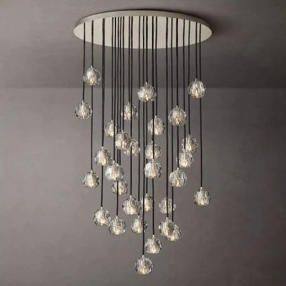 Kelly Glass Round Cluster Chandelier 40''-Fullstarlighting