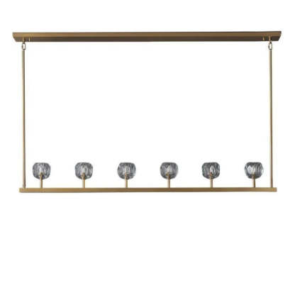 Kelly Glass Linear Chandelier 60''-Fullstarlighting