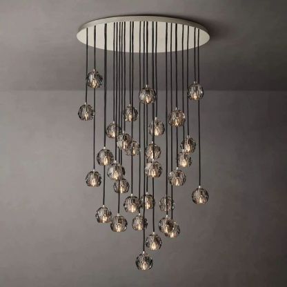Kelly Glass Round Cluster Chandelier 40''-Fullstarlighting
