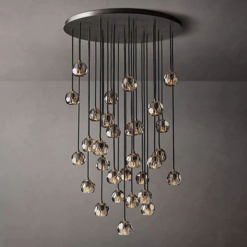 Kelly Glass Round Cluster Chandelier 40''-Fullstarlighting