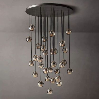Kelly Glass Round Cluster Chandelier 40''-Fullstarlighting