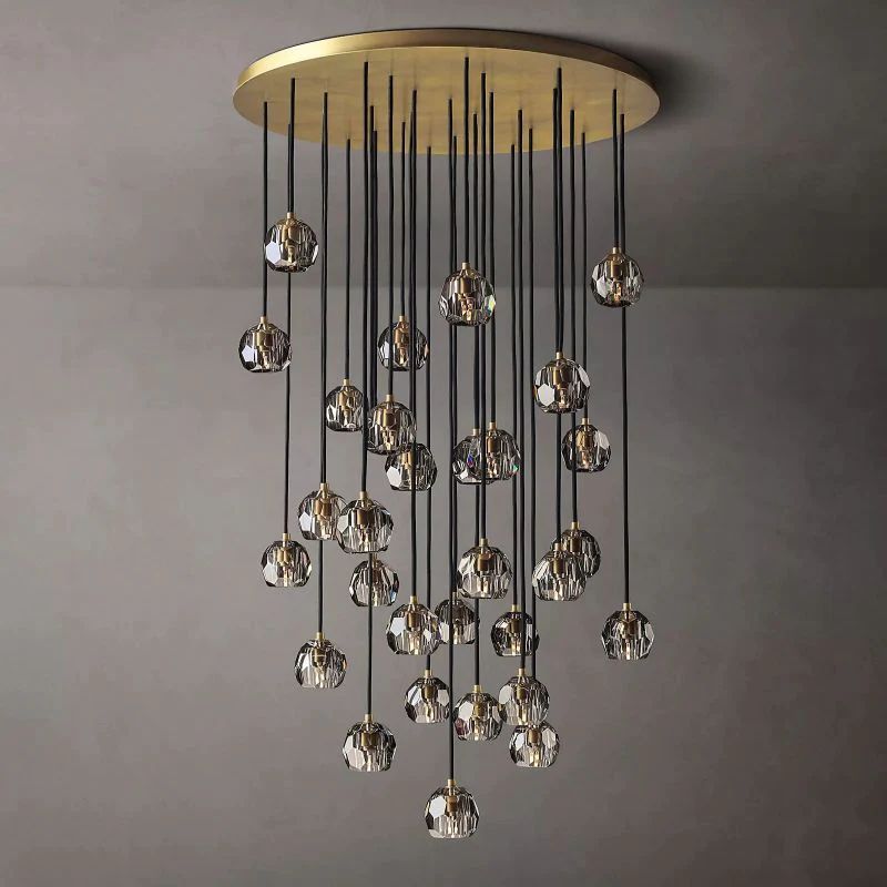 Kelly Glass Round Cluster Chandelier 40''-Fullstarlighting