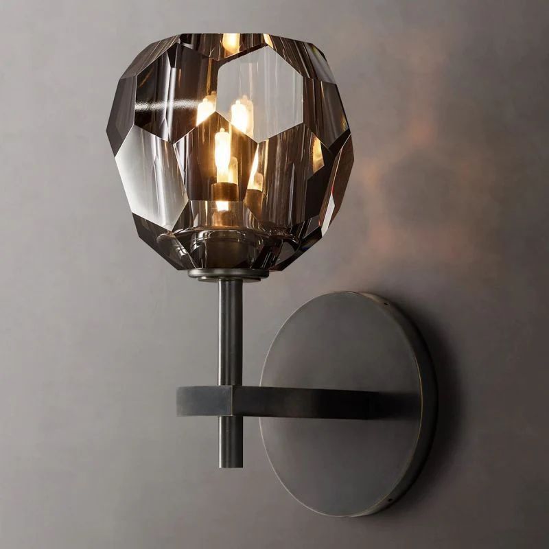Kelly Glass Short Wall Sconce-Fullstarlighting