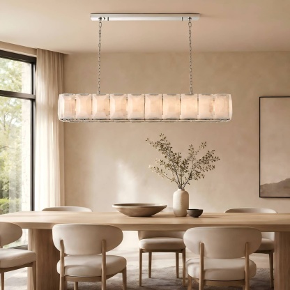 Kiko Calcite Rectangular Chandelier 54"