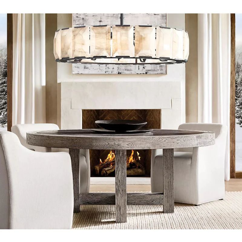 Kiko Calcite Round Chandelier 43"-Fullstarlighting