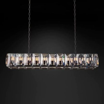 Kiko Crystal Rectangular Chandelier 74"-Fullstarlighting