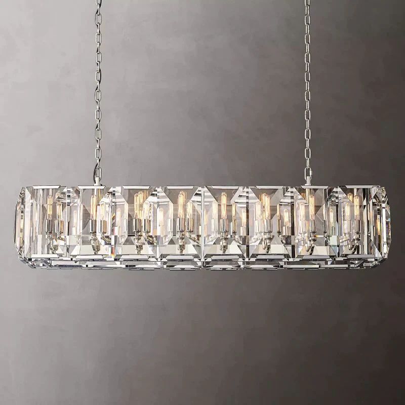 Kiko Crystal Rectangular Chandelier 54"-Fullstarlighting