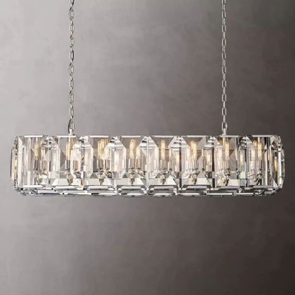 Kiko Crystal Rectangular Chandelier 54"-Fullstarlighting