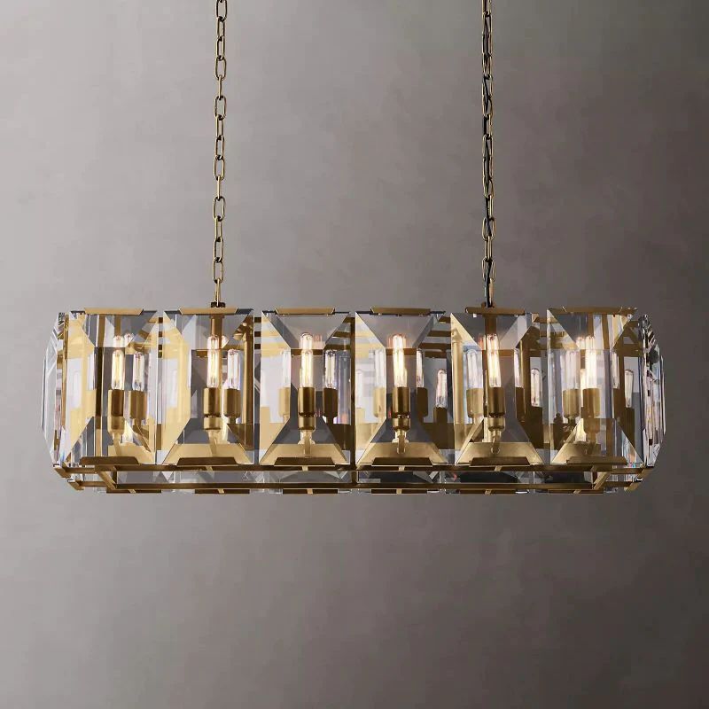 Kiko Crystal Rectangular Chandelier 42"-Fullstarlighting