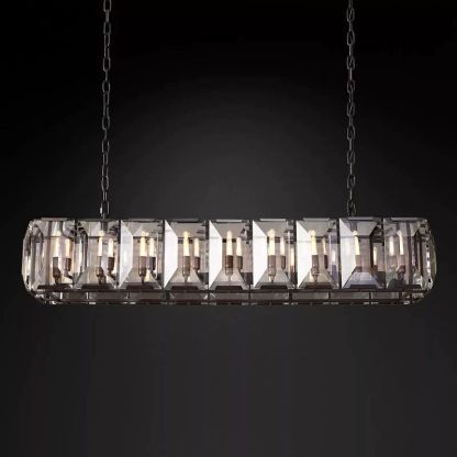 Kiko Crystal Rectangular Chandelier 62"-Fullstarlighting