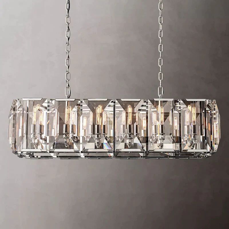 Kiko Crystal Rectangular Chandelier 42"-Fullstarlighting