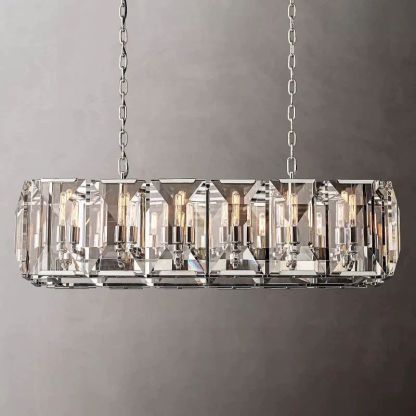 Kiko Crystal Rectangular Chandelier 42"-Fullstarlighting