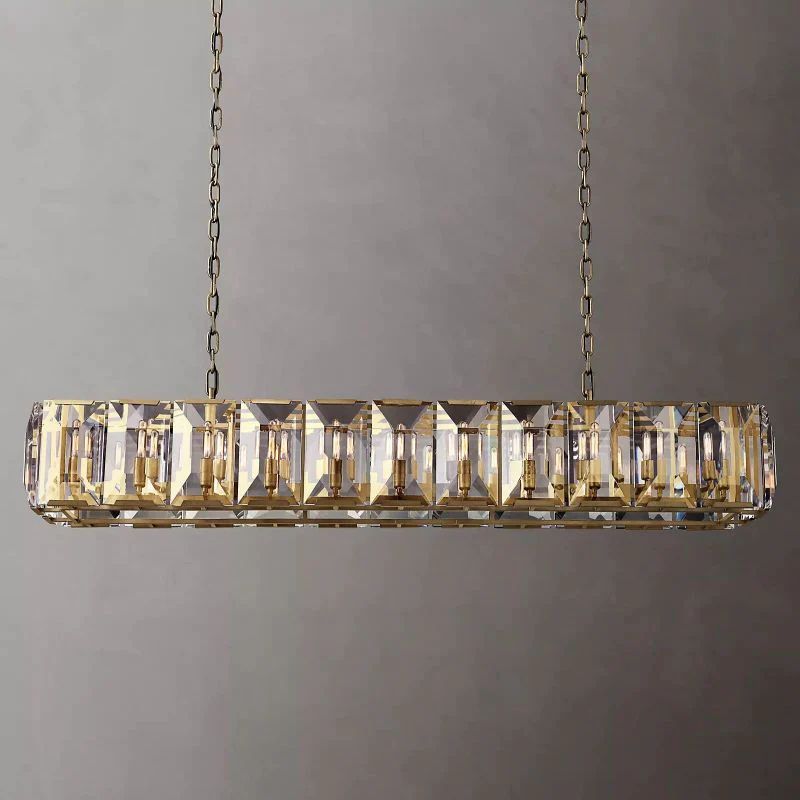Kiko Crystal Rectangular Chandelier 74"-Fullstarlighting