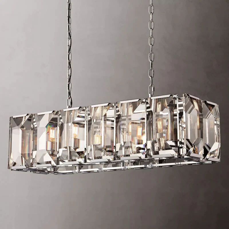 Kiko Crystal Rectangular Chandelier 42"-Fullstarlighting