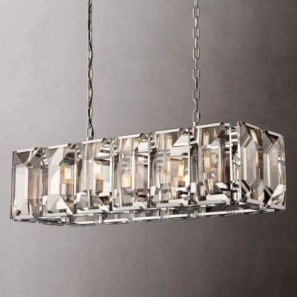 Kiko Crystal Rectangular Chandelier 42"-Fullstarlighting