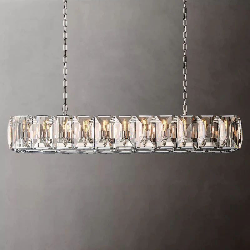 Kiko Crystal Rectangular Chandelier 74"-Fullstarlighting