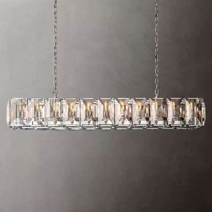 Kiko Crystal Rectangular Chandelier 74"-Fullstarlighting