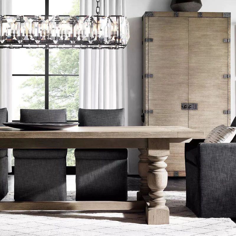 Kiko Crystal Rectangular Chandelier 74"-Fullstarlighting