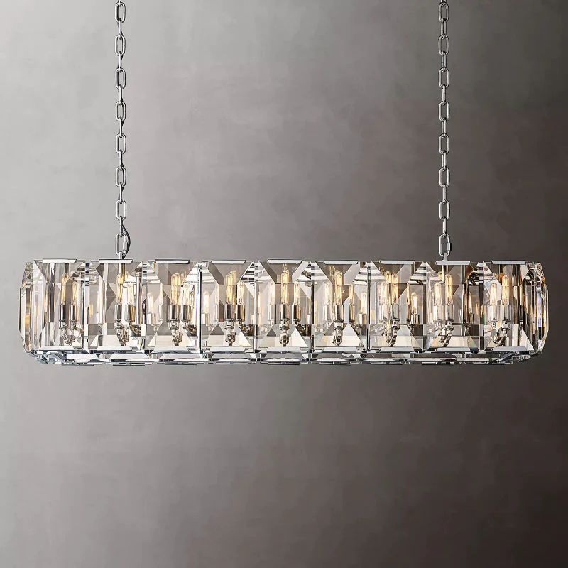 Kiko Crystal Rectangular Chandelier 62"-Fullstarlighting