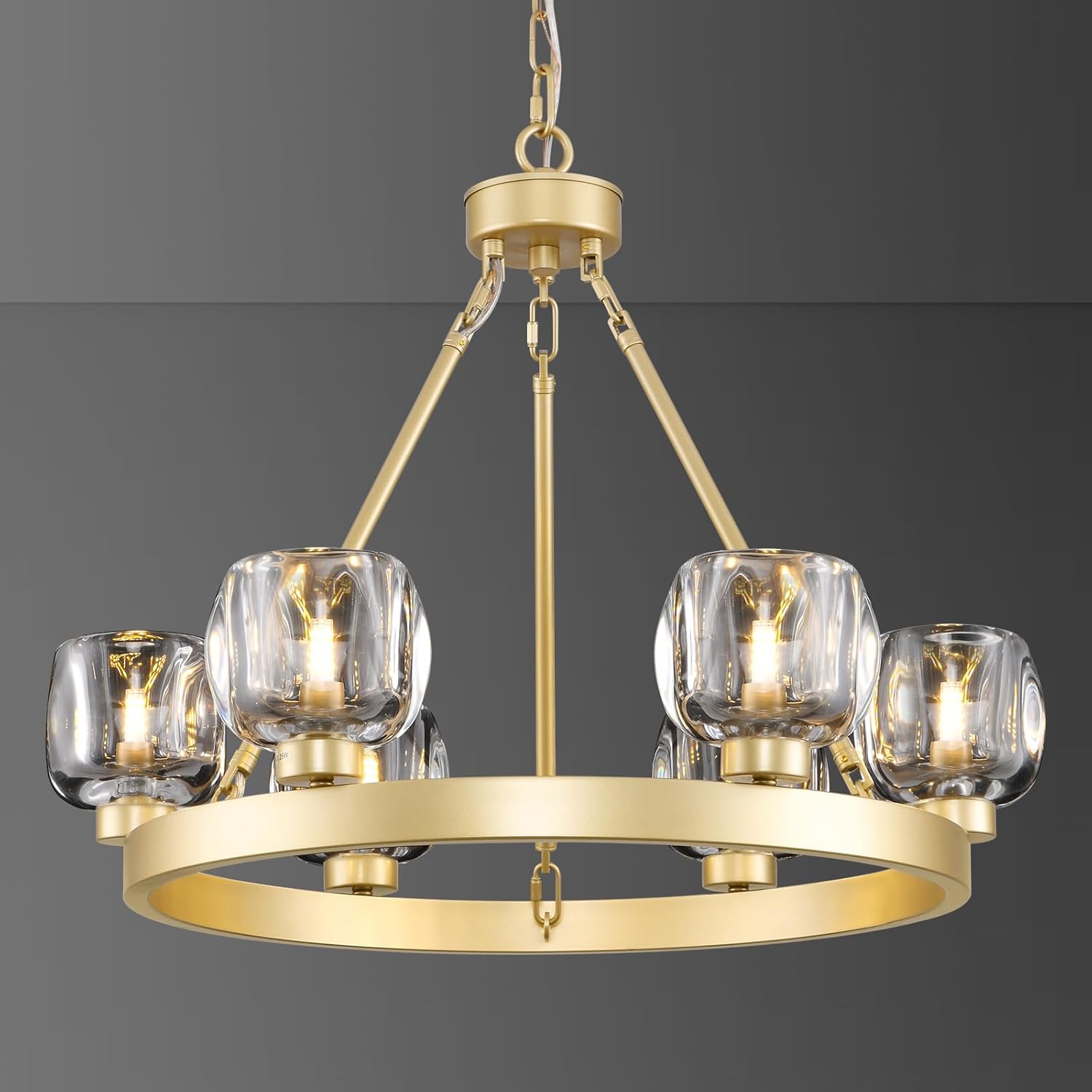 Wagon Wheel Crystal Round Chandelier 24" 36" 48" 60"